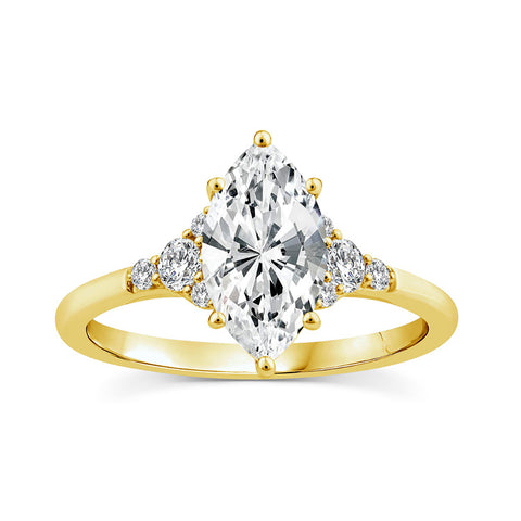 9ct Yellow Gold Lab Grown Diamond Vintage Style Ring