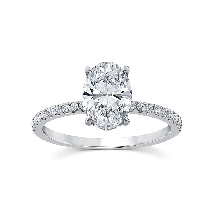 9ct White Gold Lab Grown Oval Diamond Ring