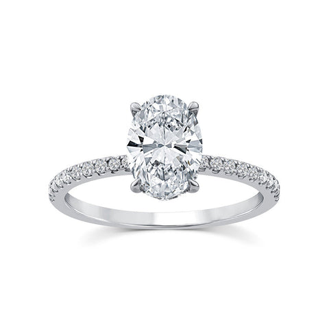 9ct White Gold Lab Grown Oval Diamond Ring