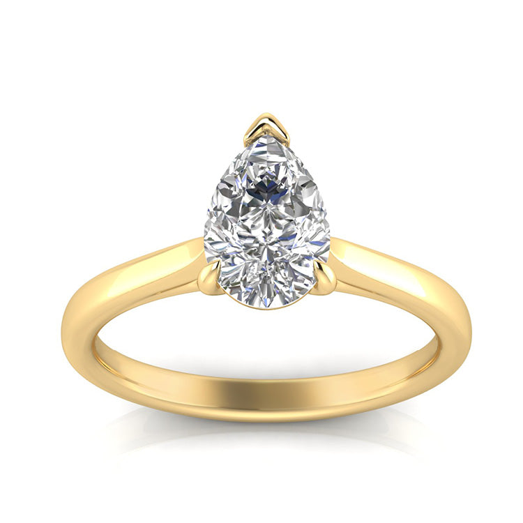 9ct Yellow Gold 1.00ct Pear Shaped Lab Grown Diamond Ring