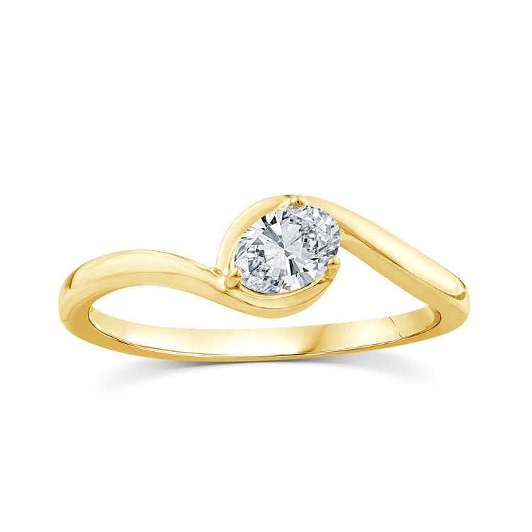 9ct Yellow Gold Lab Grown Diamond Oval Dress Ring