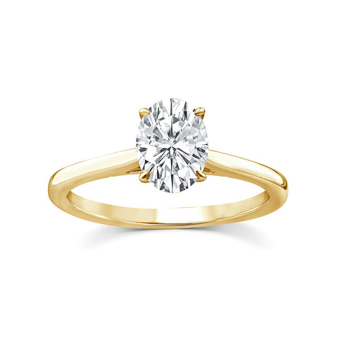 9ct Yellow Gold 1.50ct Oval Lab Grown Diamond Solitaire Ring