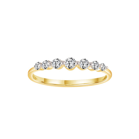 9ct Yellow Gold Graduated Lab Grown Diamond Band