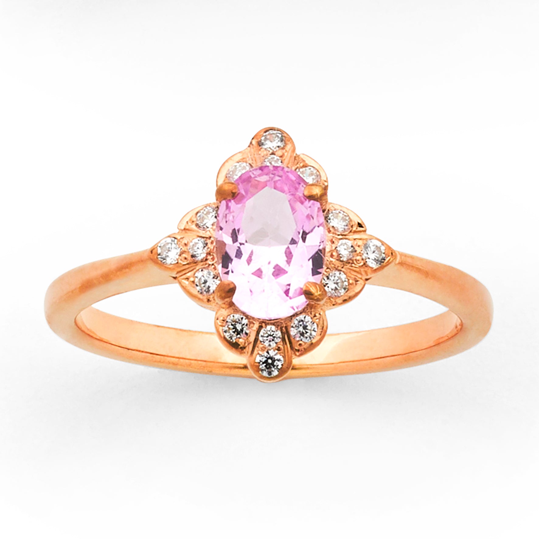 9ct Yellow Gold Pink Sapphire and Diamond Dress Ring – Brereton Showcase  Jewellers