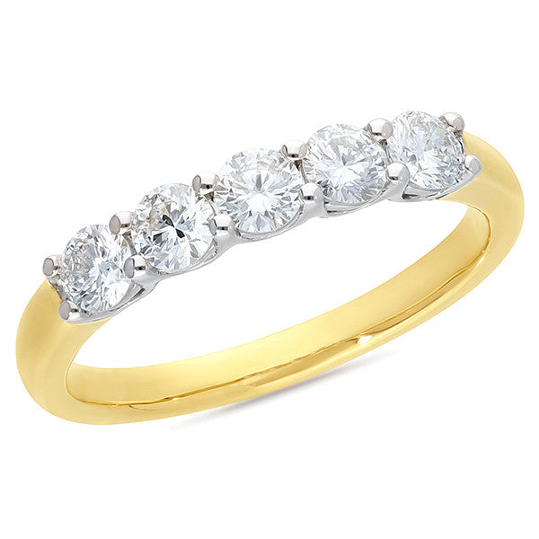 9ct Yellow and White Gold Lab Grown Diamond Ring