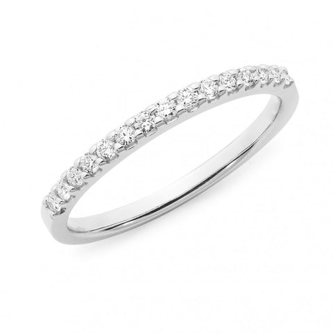 9ct White Gold Lab Grown Diamond Claw Set Band