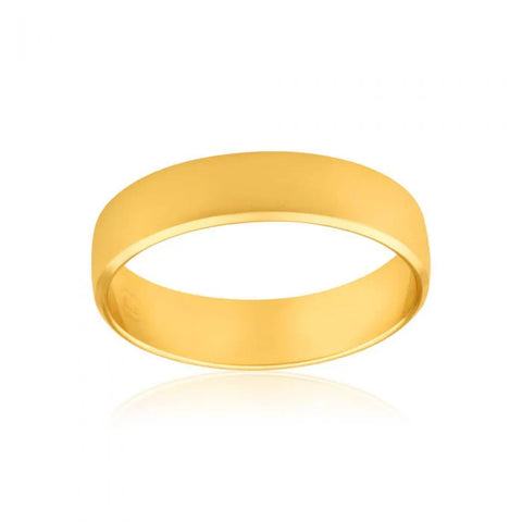 9ct Yellow Gold 4.5mm Quarter Round Bevel Edge Wedder