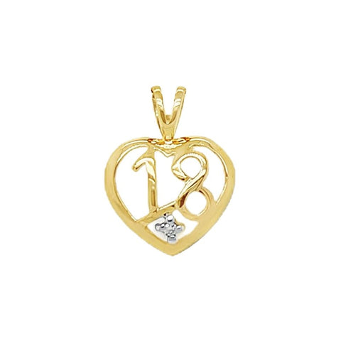 9ct yellow gold "Preston" open heart 18th pendant on a plated chain