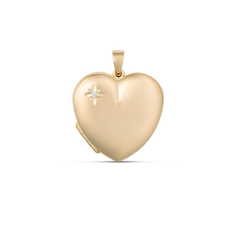 9ct Yellow Gold "Pia" Diamond Set Heart Locket