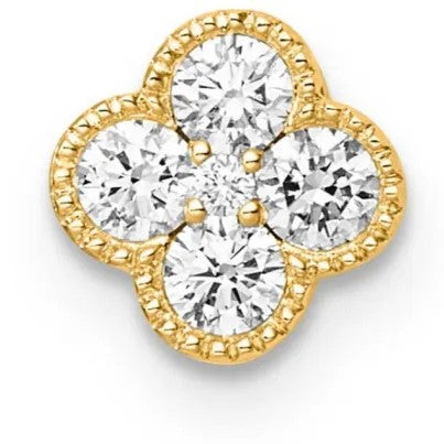 9ct Yellow Gold Flower Lab Grown Diamond Pendant