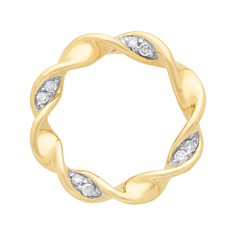 9ct Yellow Gold Diamond Pendant