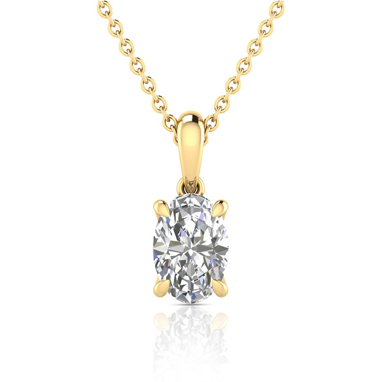 9ct Yellow Gold 0.50ct Lab Grown Diamond Oval Necklet