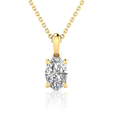 9ct Yellow Gold 0.50ct Lab Grown Diamond Oval Necklet