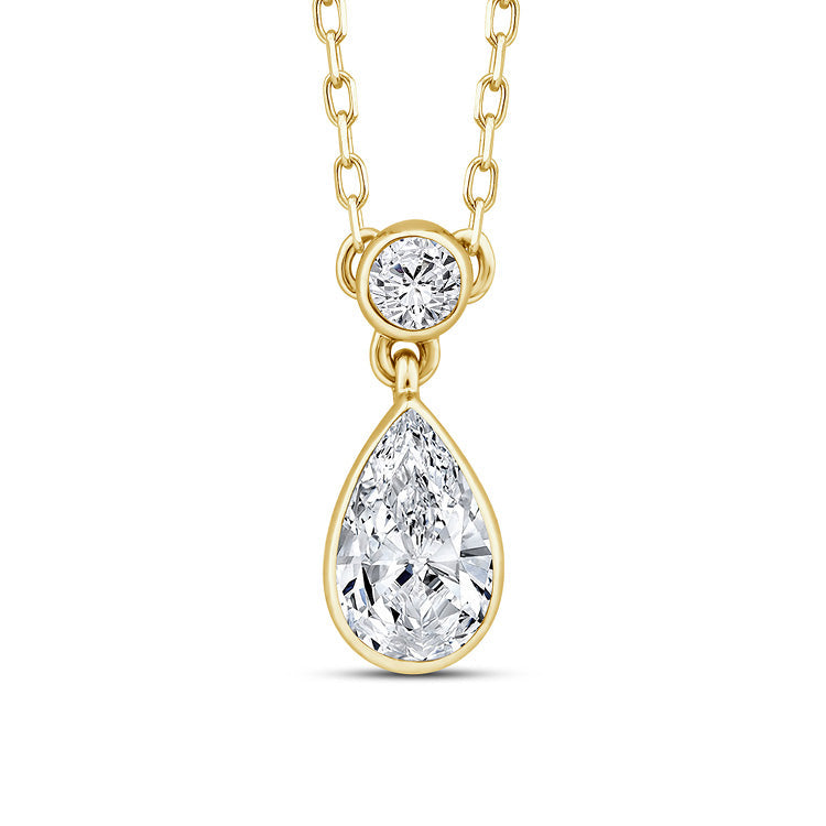9ct Yellow Gold 0.25 ctLab Grown Diamond Drop Necklet