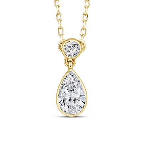 9ct Yellow Gold 0.25 ctLab Grown Diamond Drop Necklet