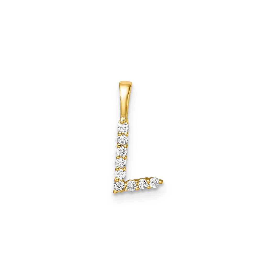 9ct Yellow Gold Lab Grown Diamond Initial "L" Pendant