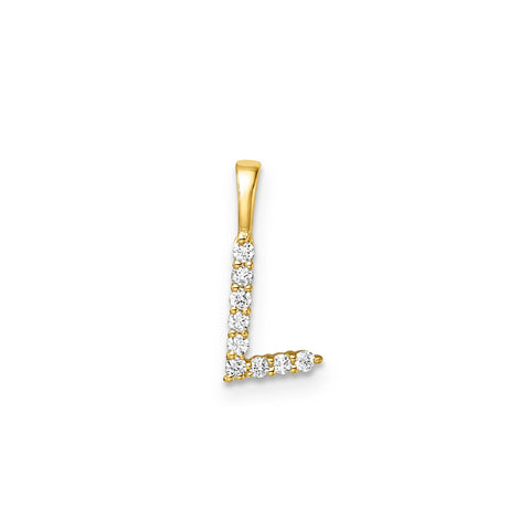 9ct Yellow Gold Lab Grown Diamond Initial "L" Pendant