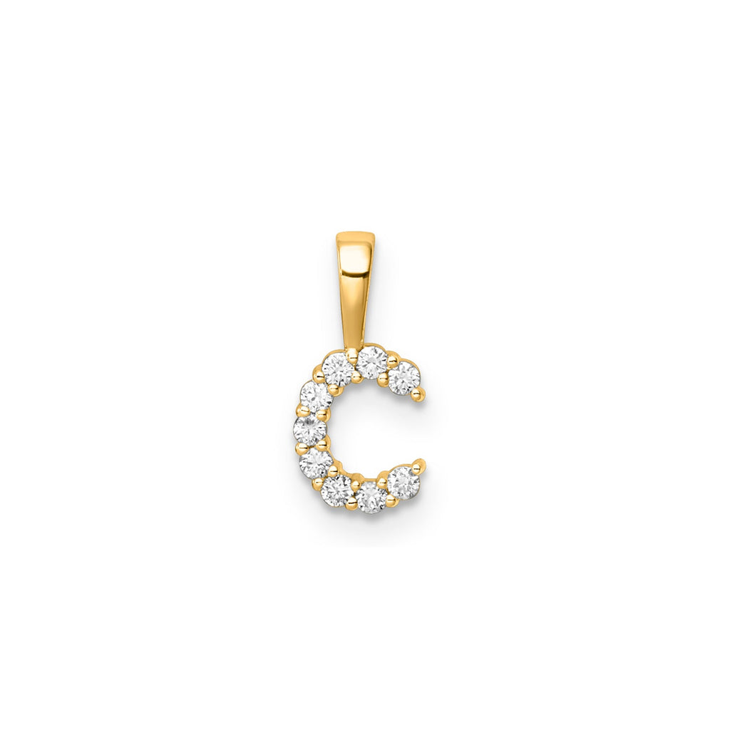 9ct Yellow Gold Lab Grown Diamond Initial "C" Pendant