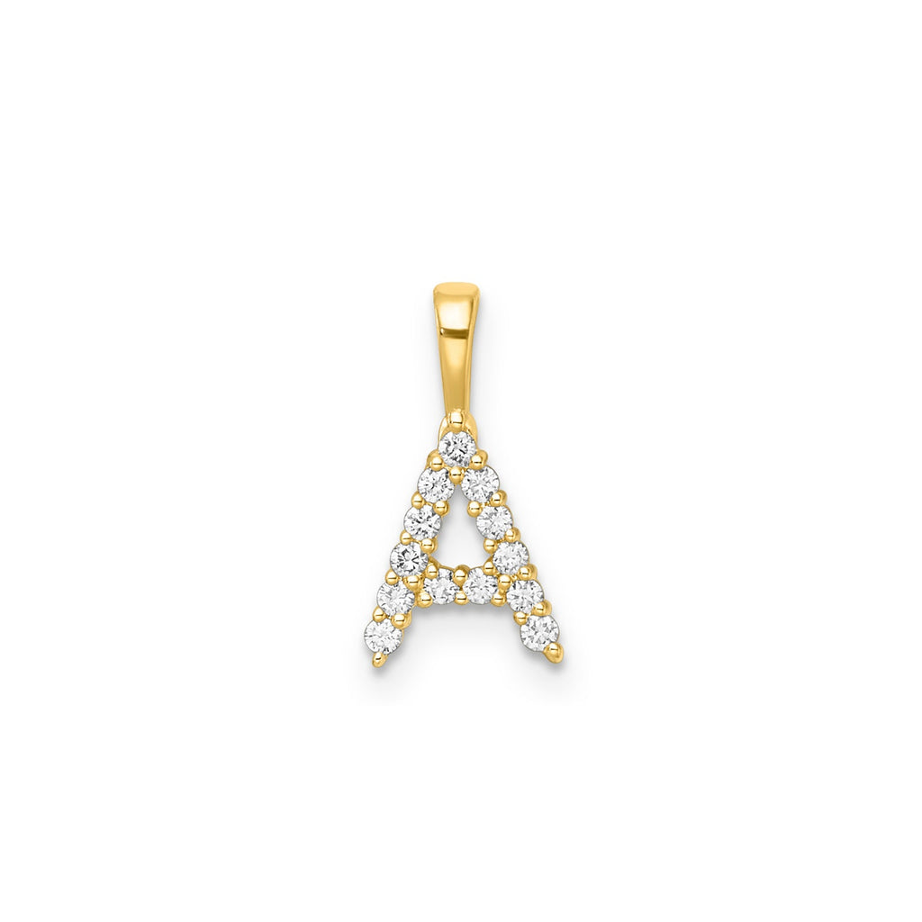 9ct Yellow Gold Lab Grown Diamond Initial "A" Pendant
