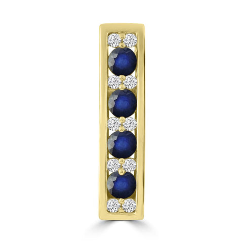 9ct Yellow Gold Diamond And Sapphire Pendant
