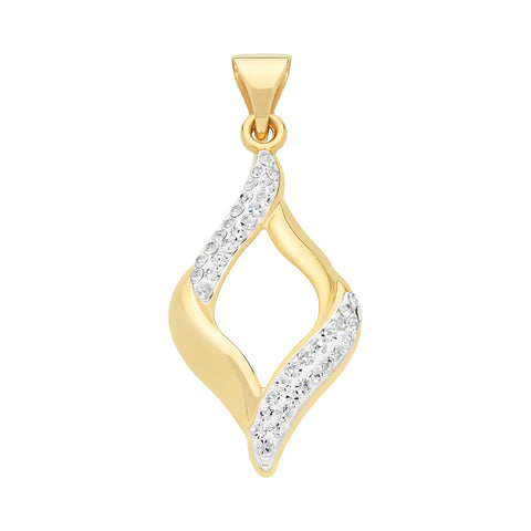 9ct Yellow Gold Crystal Pendant