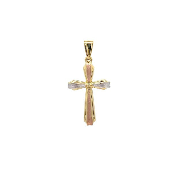 9ct Tri-tone Gold Cross Pendant