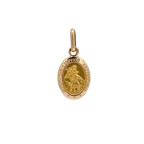 9ct Yellow Gold 12mm Oval St Christopher Medal