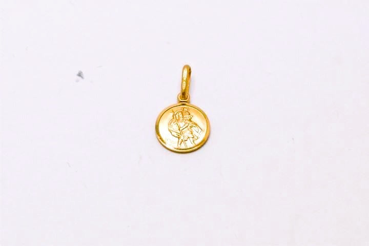 9ct Yellow Gold 10mm St Christopher Medal
