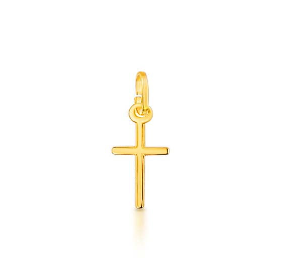 9ct Yellow Gold Plain Cross With 9ct Gold Chain