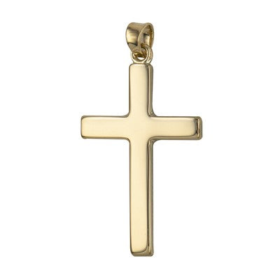 9ct Yellow Gold Hollow Plain Cross