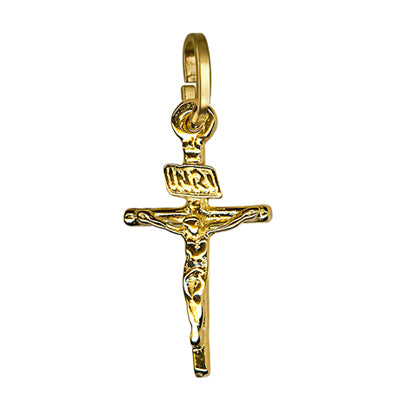 9ct Yellow Gold Solid Small Crucifix Pendant