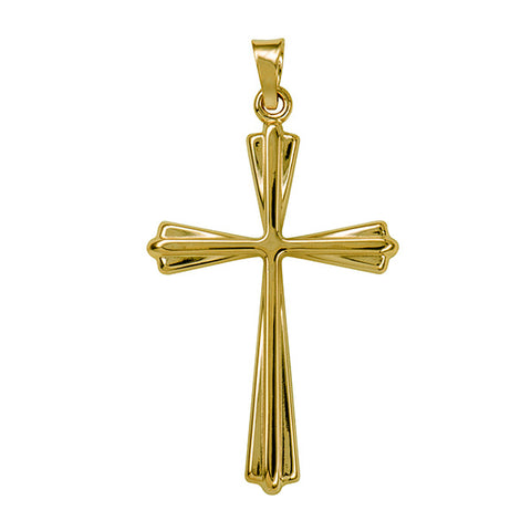 9ct Yellow Gold Hollow Fancy Cross Pendant