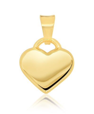 9ct Yellow Gold Mini Flat Heart Pendant