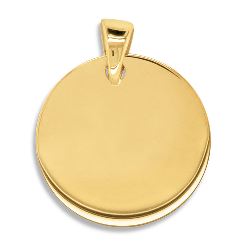 9ct Yellow Gold Plain 12mm Disc Pendant