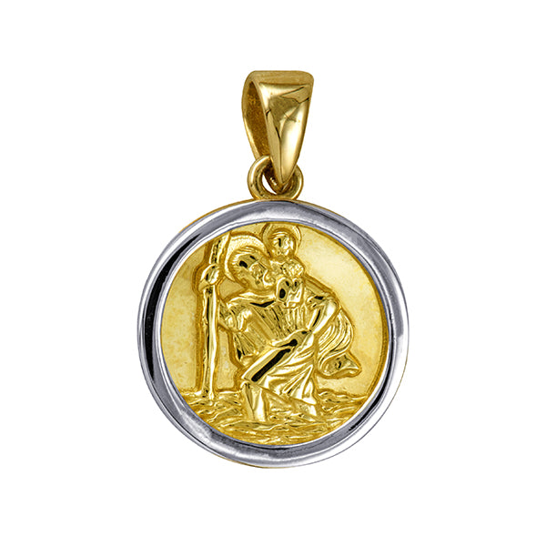 9ct 2 Tone St Christopher Pendant