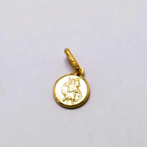 9ct Yellow Gold 8mm St Christopher Medal