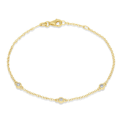 9ct Yellow Gold Lab Grown Diamond Bracelet