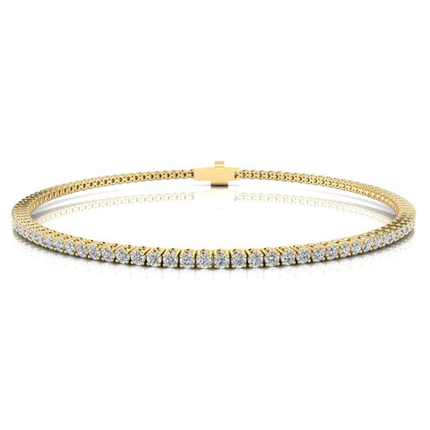 9ct Yellow Gold Lab Grown Diamond Tennis Bracelet