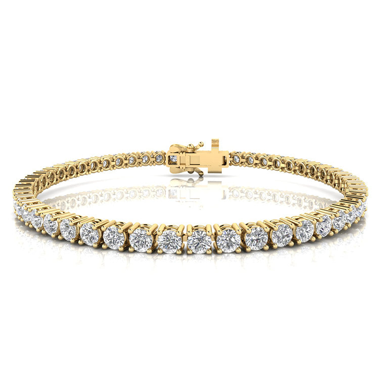 9ct Yellow Gold 7.00ct Labgrown Diamond Tennis Bracelet