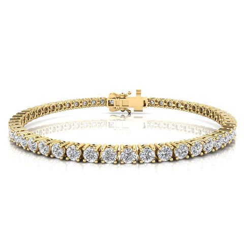9ct Yellow Gold 7.00ct Labgrown Diamond Tennis Bracelet