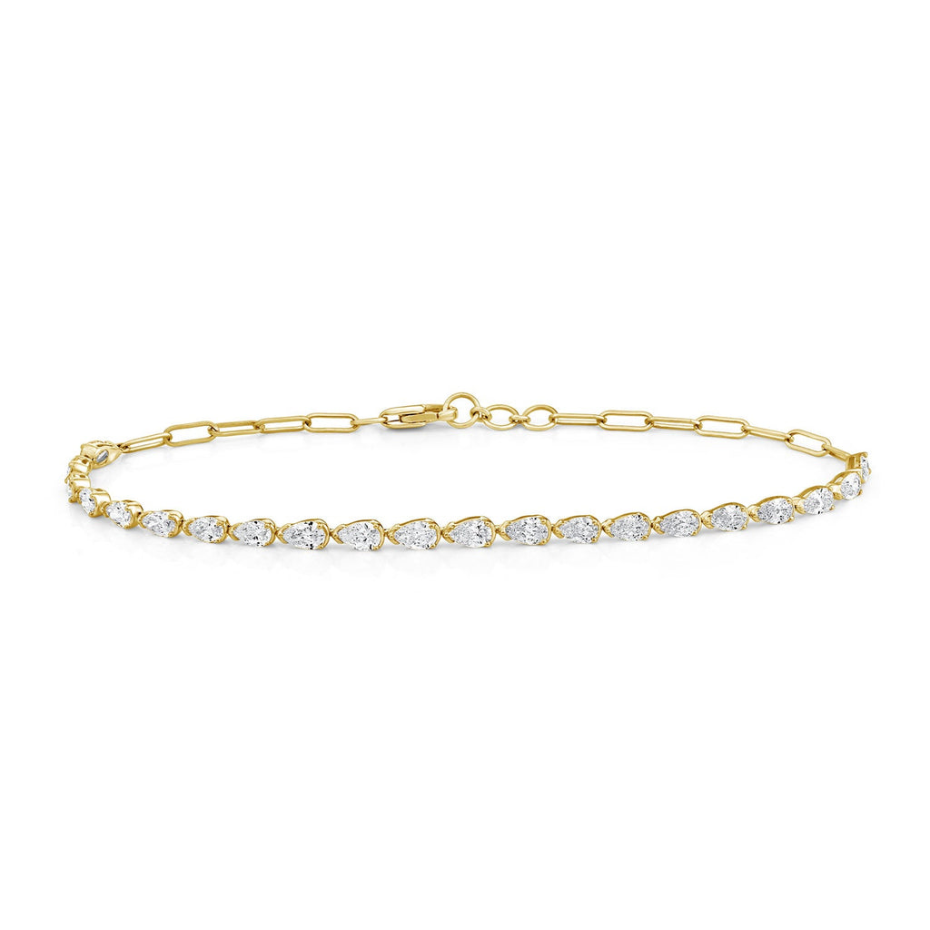 9ct Yellow Gold 2.00ct Lab Grown Diamond Half Tennis Bracelet