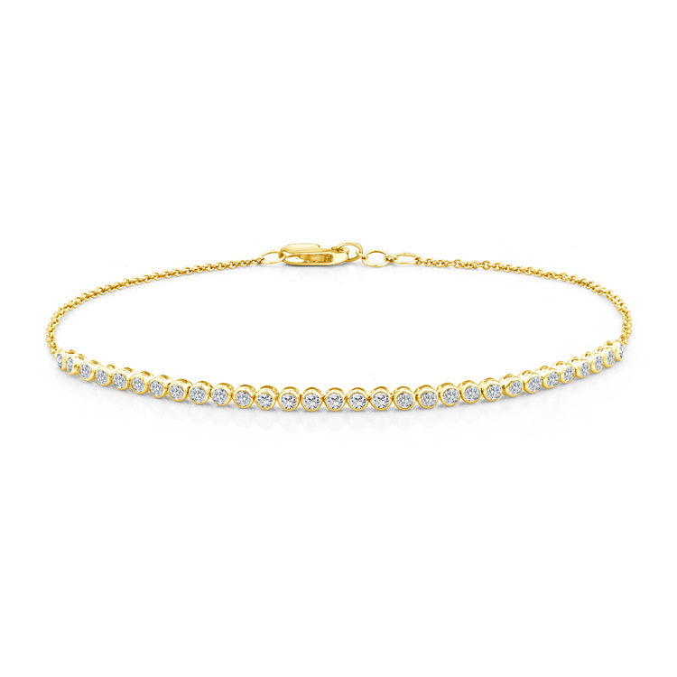 9ct Yellow Gold 0.50ct Lab Grown Diamond Half Tennis Bracelet