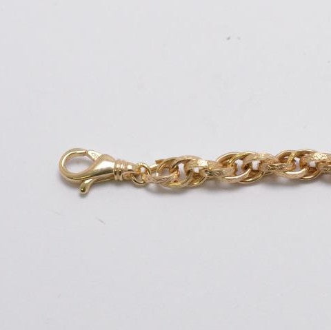 9ct Yellow Gold Double Patterned Curb Bracelet