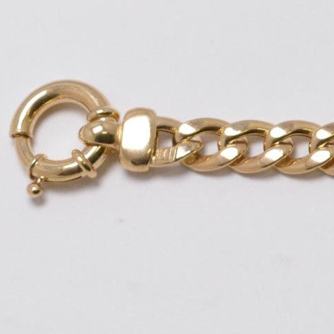 9ct Yellow Gold 8mm Flat Round Curb Bracelet