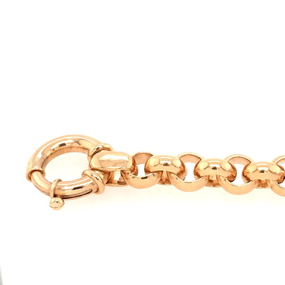 9ct Yellow Gold Belcher Bracelet With Euro Bolt