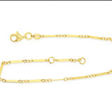 9ct Yellow Gold Fine Bar Bracelet