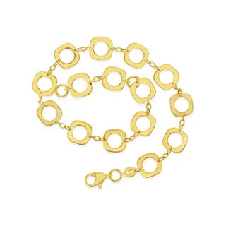 9ct Yellow Gold Square/Circle Open Link Bracelet