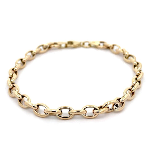 9ct Yellow Gold Oval Trace Link Bracelet