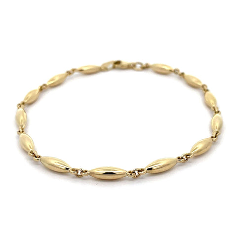 9Ct Yellow Gold Oval Sphere Linked Bracelet