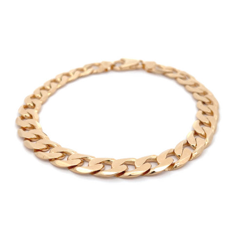 9ct Yellow Gold Diamond Cut Curb Bracelet